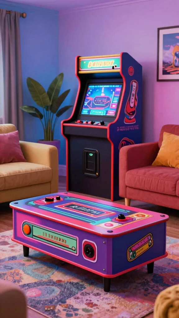 10 Game Room Arcade Ideas That Bring the Fun Home - 6. DIY Arcade Coffee Table 1