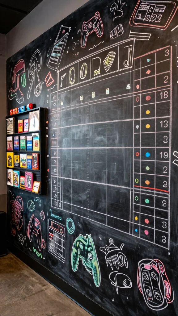 10 Game Room Arcade Ideas That Bring the Fun Home - 8. Interactive Gaming Wall 1