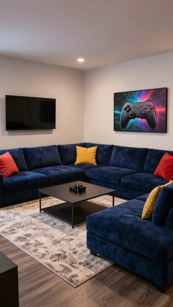 10 Game Room Couch Ideas for Long Sessions Without the Back Pain - 1. Modular Sectional for Flexibility 1