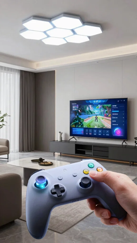 10 Hexagon Light Ideas for Game Rooms That Level Up the Walls - 3. Smart Lighting Integrations 1