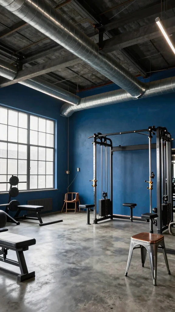 10 Home Gym Ceiling Design Ideas for a More Professional Space - 8. Industrial-Style Ceilings with Exposed Ducts 1