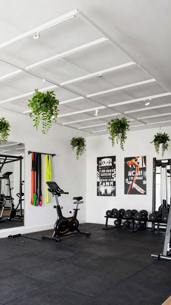 10 Home Gym Ceiling Design Ideas for a More Professional Space - 9. Ceiling Grid Systems for Flexibility 1