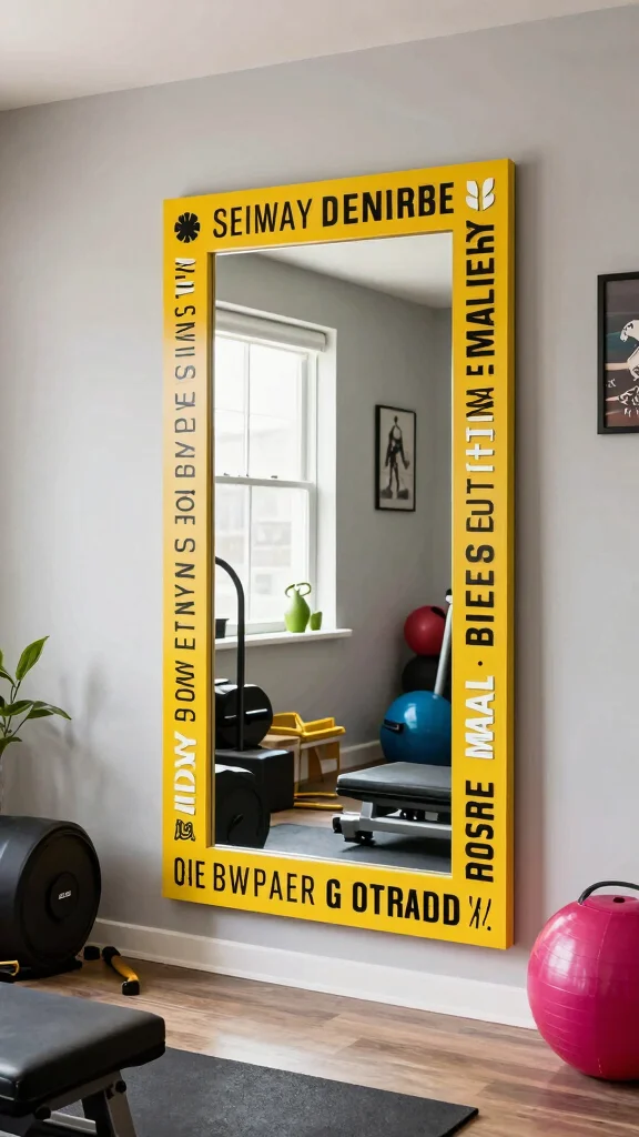 10 Home Gym Ideas With Mirrors That Look Professional - 10. Custom Mirrors for Personal Touch 1