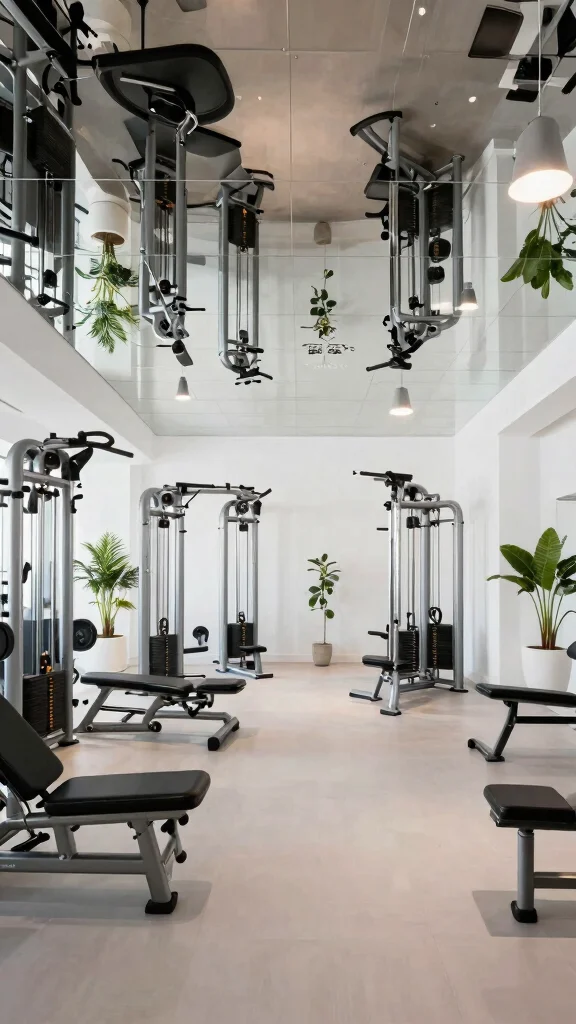 10 Home Gym Ideas With Mirrors That Look Professional - 3. Mirrored Ceilings for Dramatic Effect 1