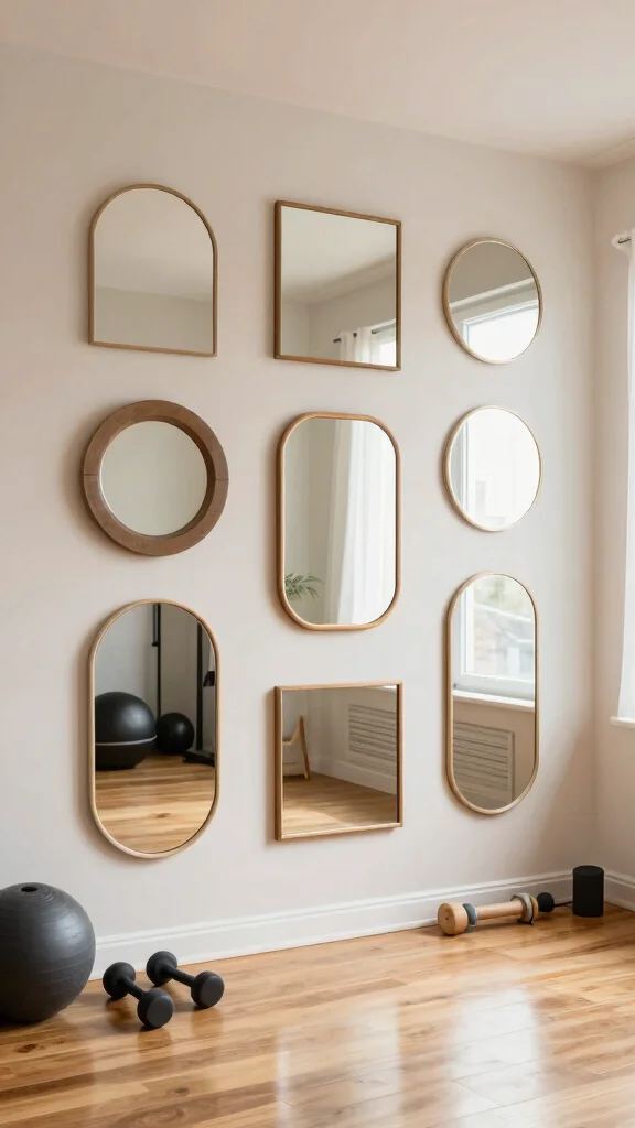 10 Home Gym Ideas With Mirrors That Look Professional - 5. Accent Mirrors for Depth and Interest 1