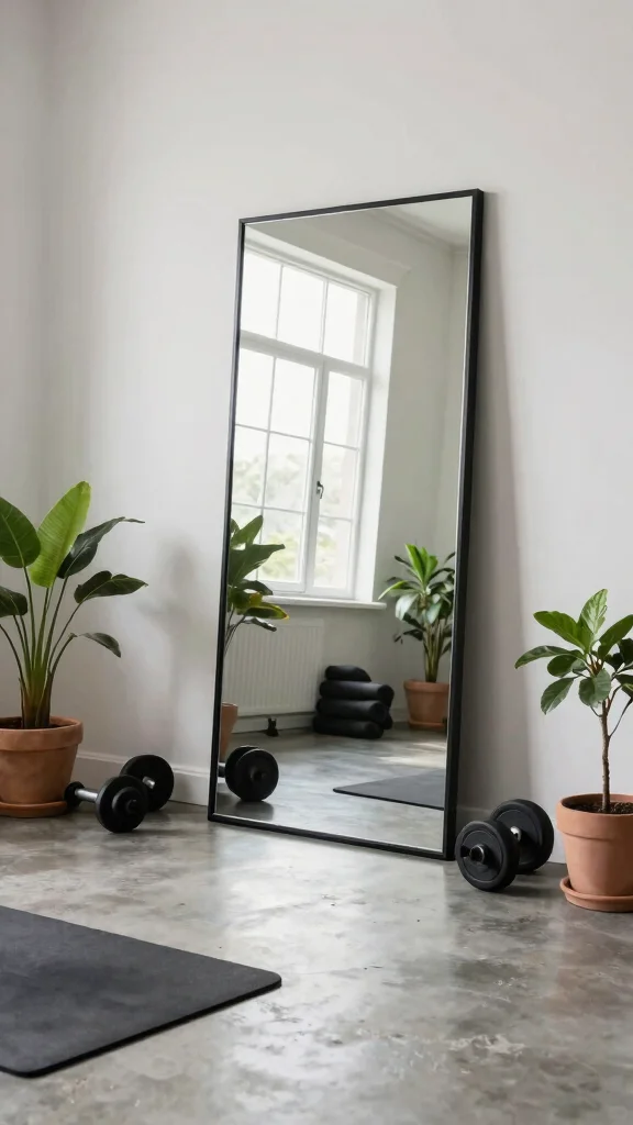 10 Home Gym Ideas With Mirrors That Look Professional - 7. Floor Mirrors for Flexibility and Style 1