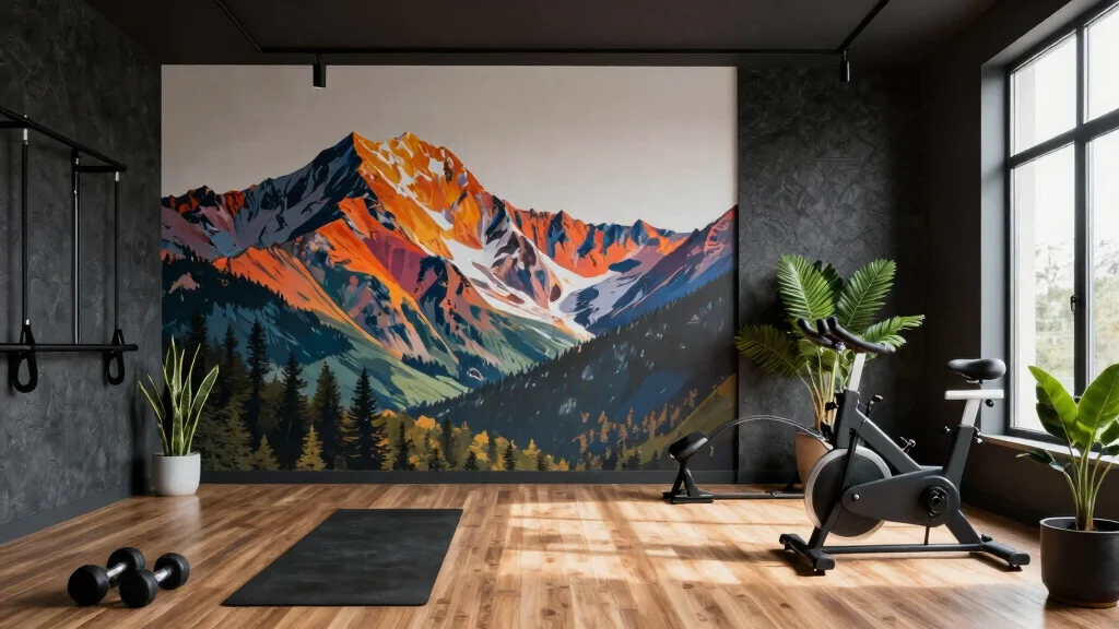 10 Home Gym Wallpaper Ideas From Bold Graphics to Dark Moody Walls