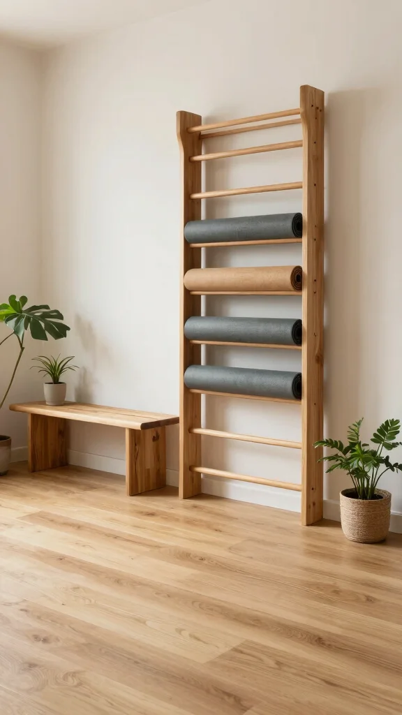 10 Japandi Home Gym Ideas for a Calm, Minimal Training Space - 1. Natural Wood Elements 1