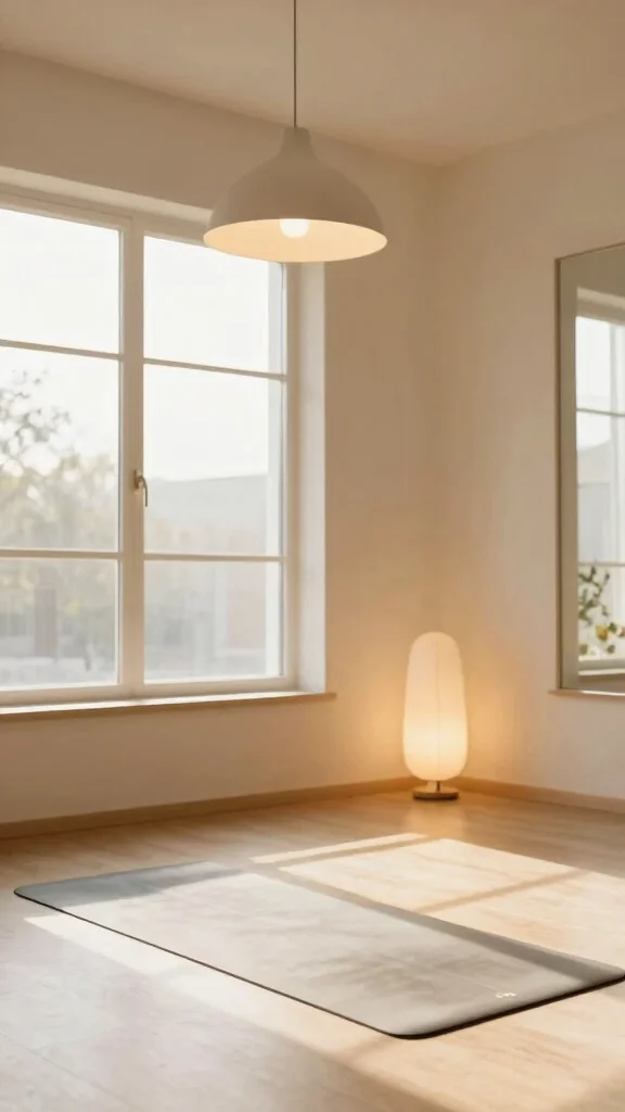 10 Japandi Home Gym Ideas for a Calm, Minimal Training Space - 4. Calming Lighting Options 1