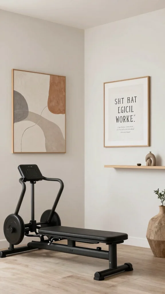 10 Japandi Home Gym Ideas for a Calm, Minimal Training Space - 8. Artful Decor Touches 1