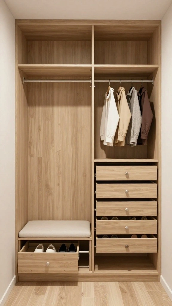 10 Japandi Walk-in Closet Ideas for a Calm, Clutter-Free Dressing Room - 4. Clever Storage Solutions 1