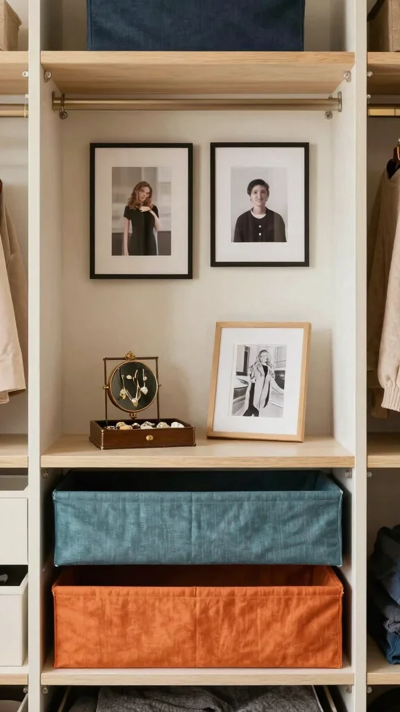 10 Japandi Walk-in Closet Ideas for a Calm, Clutter-Free Dressing Room - 8. Personal Touches 1