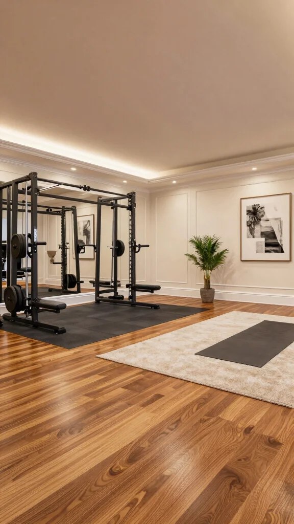 10 Luxury Home Gym Design Ideas Worth Every Investment - 3. Stylish Flooring Options 1