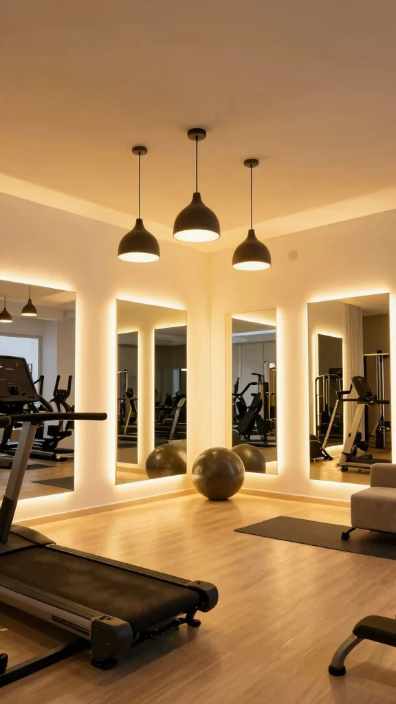10 Luxury Home Gym Design Ideas Worth Every Investment - 6. Ambient Lighting Solutions 1