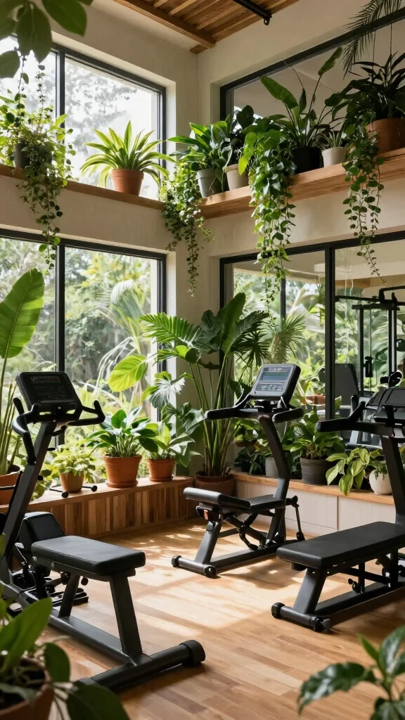 10 Luxury Home Gym Design Ideas Worth Every Investment - 8. Nature-Inspired Elements 1