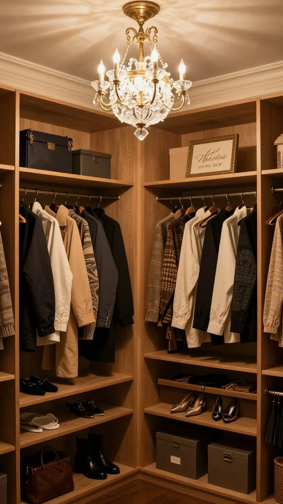 10 Walk-in Closet Chandelier Ideas That Make the Space Feel Special - 3. Vintage-inspired Elegance 1