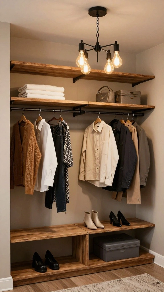 10 Walk-in Closet Chandelier Ideas That Make the Space Feel Special - 4. Industrial-Style Lighting 1