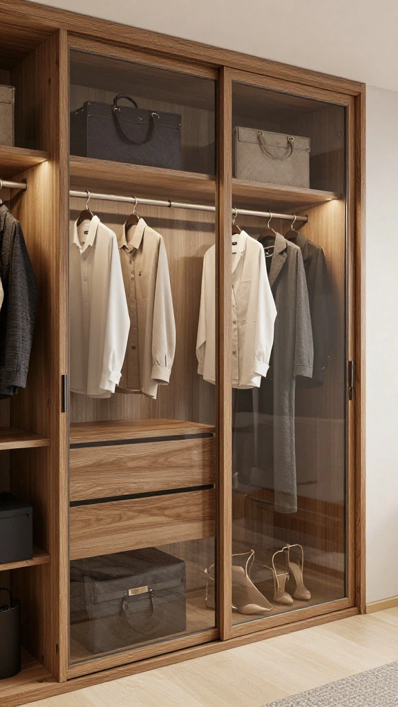 10 Walk-in Closet Glass Door Ideas for an Open, Elegant Look - 9. Combination Glass Doors for Customized Styles 1