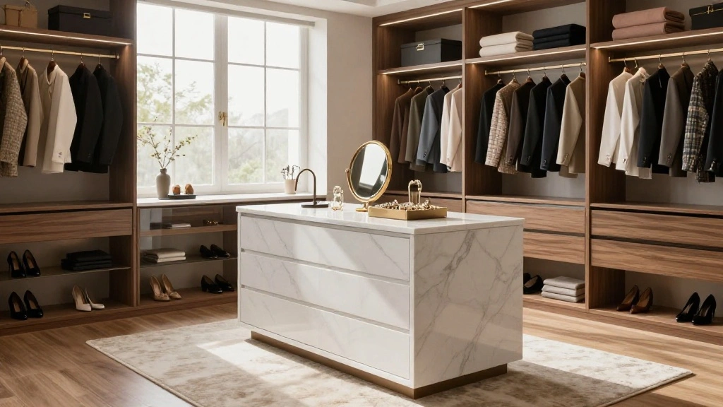 10 Walk-in Closet Island Ideas for Extra Storage and Folding Space