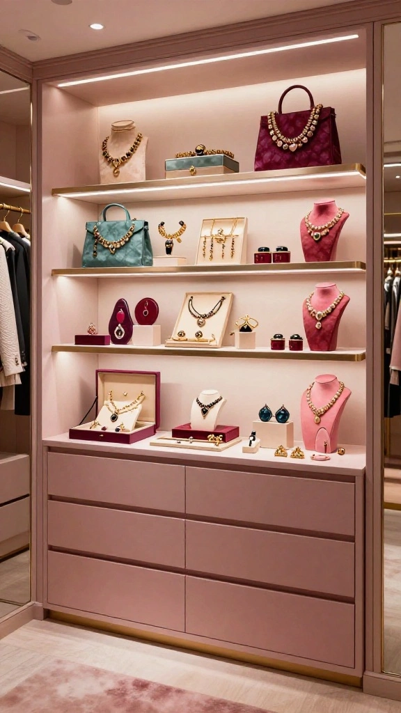 10 Walk-in Closet Jewelry Organization Ideas That Keep Everything Visible - 10. Themed Jewelry Displays 1