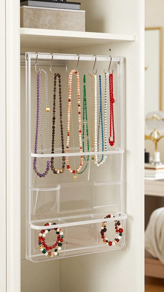 10 Walk-in Closet Jewelry Organization Ideas That Keep Everything Visible - 7. Over-the-Door Organizers 1