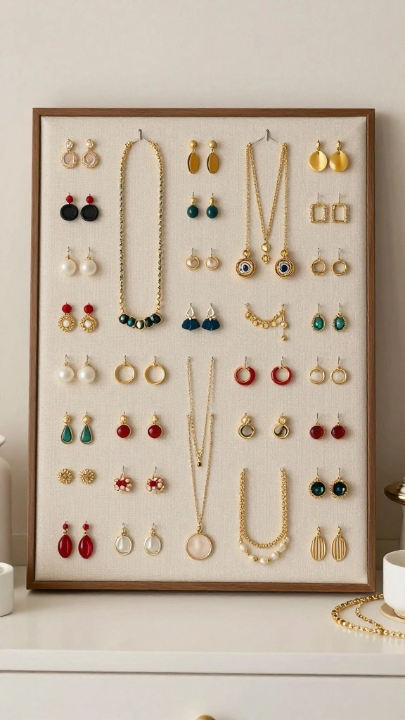 10 Walk-in Closet Jewelry Organization Ideas That Keep Everything Visible - 8. Customized Jewelry Boards 1