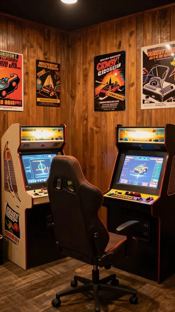 11 3D Wall Panel Concepts for Game Rooms That Add Serious Texture - 3. Retro Vibes with Wood Paneling 1