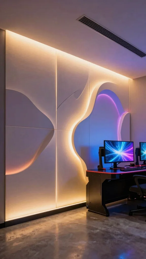 11 3D Wall Panel Concepts for Game Rooms That Add Serious Texture - 4. Futuristic 3D Panels 1