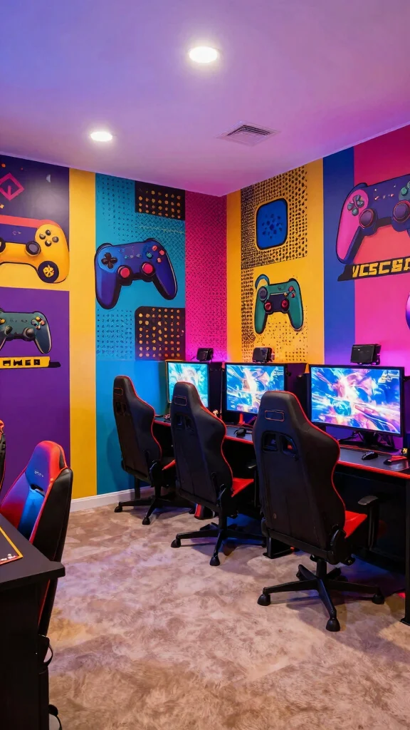11 3D Wall Panel Concepts for Game Rooms That Add Serious Texture - 8. Colorful Vinyl Panels 1