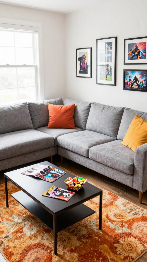 11 Game Room Couch Ideas for Comfort, Durability, and Style - 1. Chic Sectional for Small Spaces 1