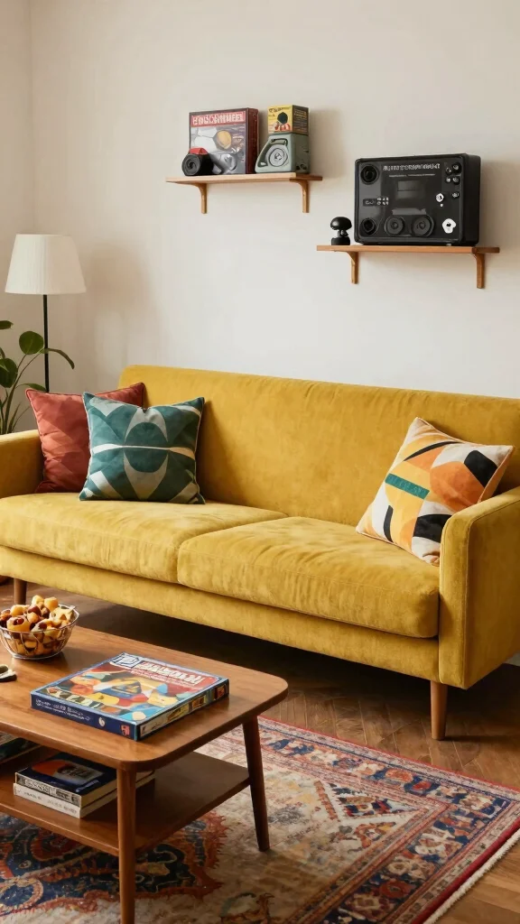 11 Game Room Couch Ideas for Comfort, Durability, and Style - 5. Mid-Century Modern Couches 1