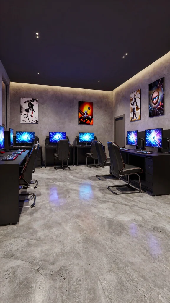 11 Game Room Flooring Ideas That Are Durable and Look Great - 7. Concrete Flooring 1