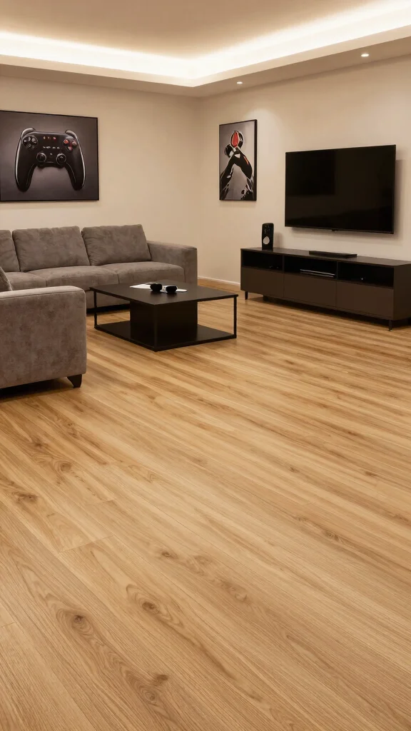 11 Game Room Flooring Ideas That Are Durable and Look Great - 8. Engineered Wood Flooring 1