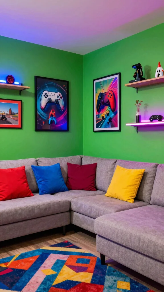 11 Game Room Furniture Ideas That Balance Comfort and Function - 11. Pop of Color 1