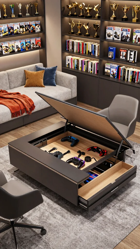11 Game Room Furniture Ideas That Balance Comfort and Function - 3. Multi-Functional Furniture 1
