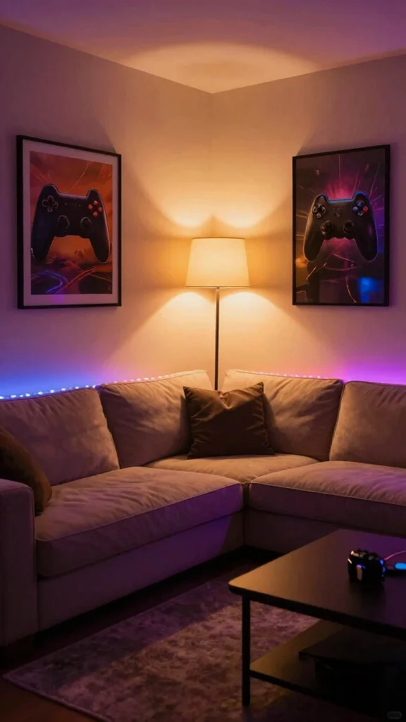 11 Game Room Furniture Ideas That Balance Comfort and Function - 6. Ambient Lighting 1
