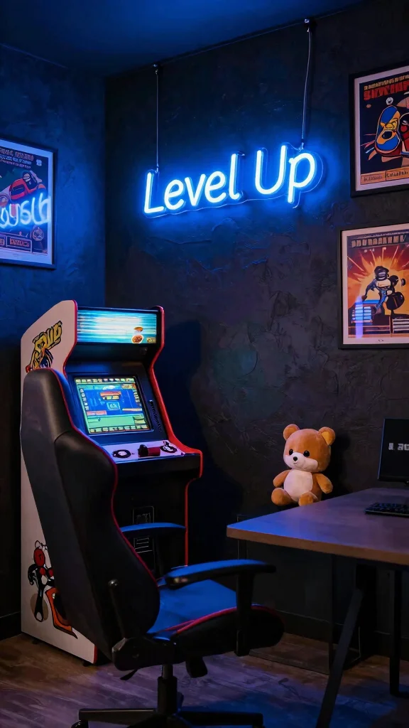 11 Game Room Neon Light Ideas That Turn Any Room Into an Arcade - 2. Neon Signs with Motivational Gaming Quotes 1