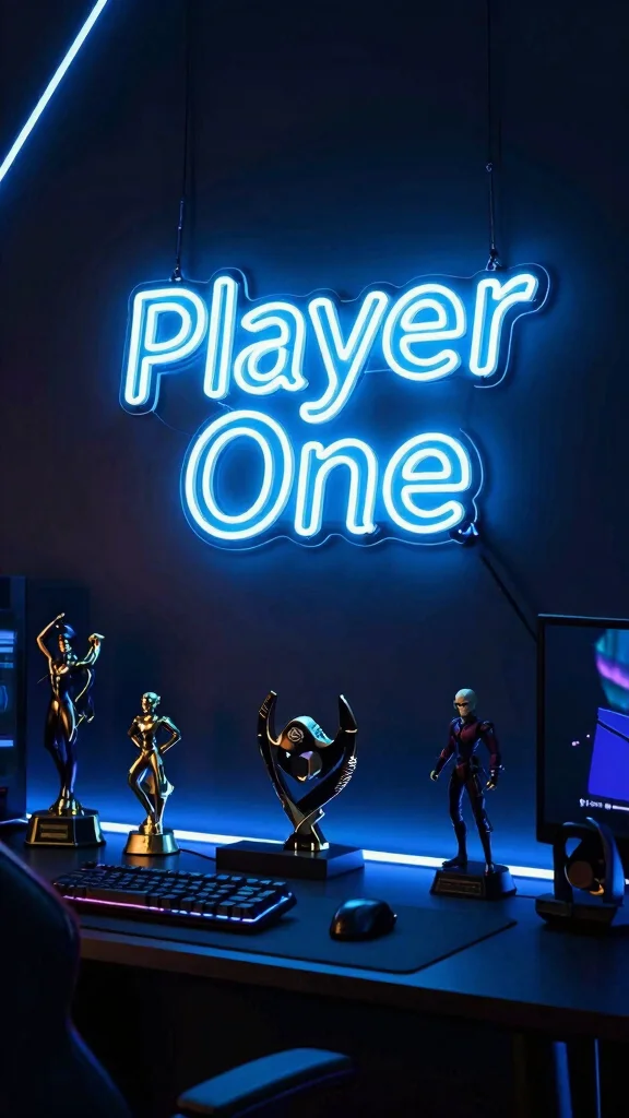 11 Game Room Neon Sign Ideas to Personalize Your Space - 4. Custom Player Tag 1