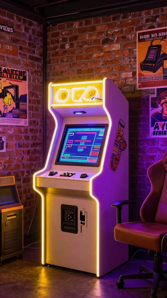 11 Game Room Neon Sign Ideas to Personalize Your Space - 5. Retro Arcade Machine 1