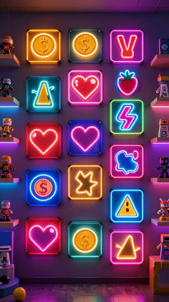 11 Game Room Neon Sign Ideas to Personalize Your Space - 9. Game Icons Collage 1