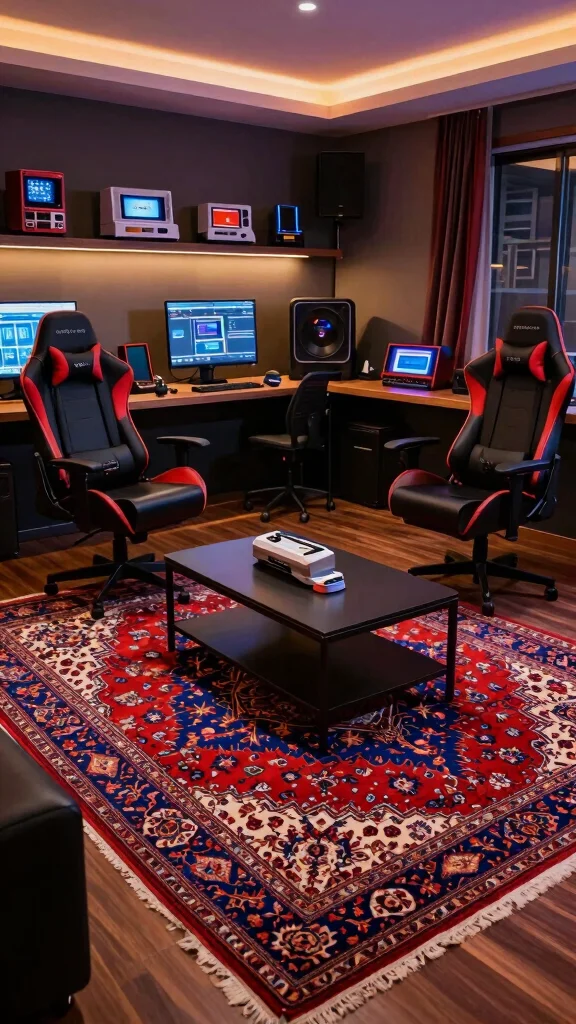 11 Game Room Rug Ideas That Define the Space and Add Comfort - 3. Vintage Persian Rugs 1