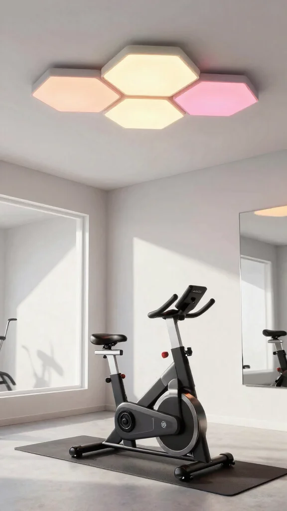 11 Hexagon Light Ideas for Home Gyms That Add Style and Energy - 1. Ambient Glow with Smart Hexagon Lights 1