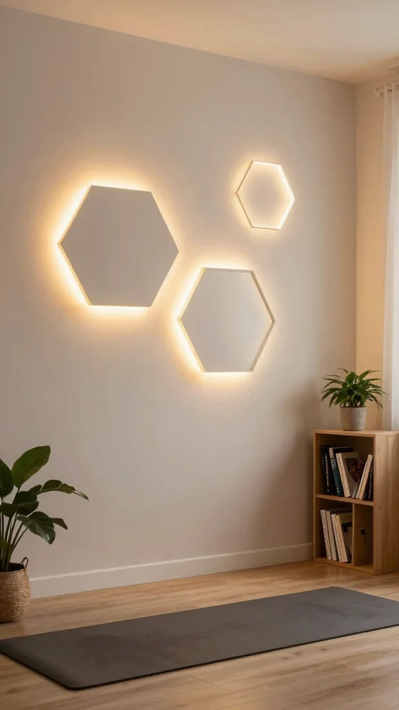 11 Hexagon Light Ideas for Home Gyms That Add Style and Energy - 8. Hexagon Wall Sconces for Soft Lighting 1