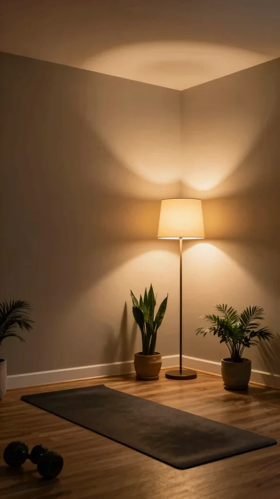 11 Home Gym LED Lighting Ideas for Energy and the Perfect Vibe - 2. Soft Ambient Lighting 1