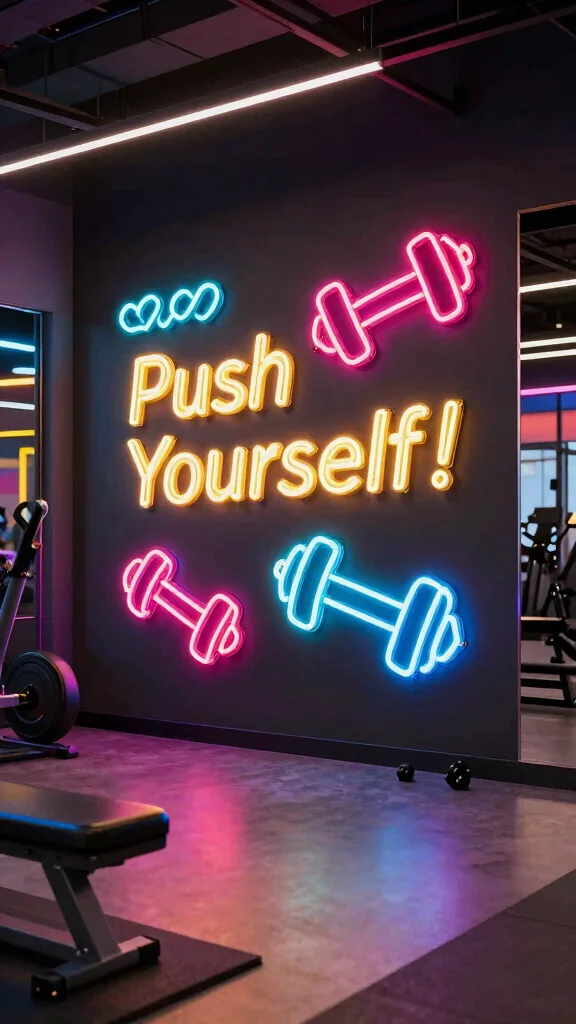 11 Home Gym LED Lighting Ideas for Energy and the Perfect Vibe - 4. Neon Accents 1