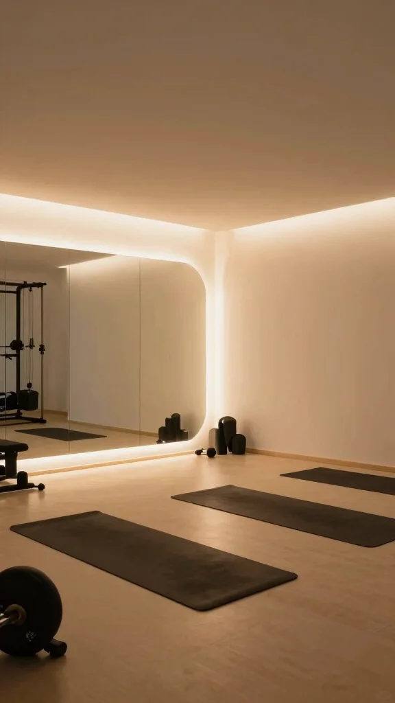 11 Home Gym LED Lighting Ideas for Energy and the Perfect Vibe - 8. Wall Wash Lighting 1