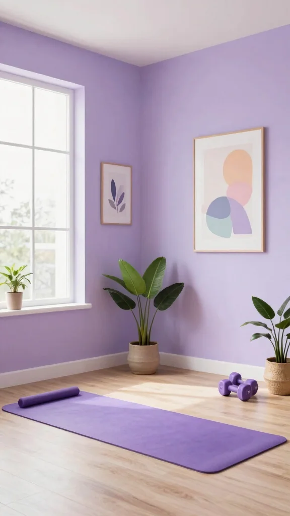 11 Home Gym Paint Colors That Boost Energy and Focus - 10. Soothing Lavender 1