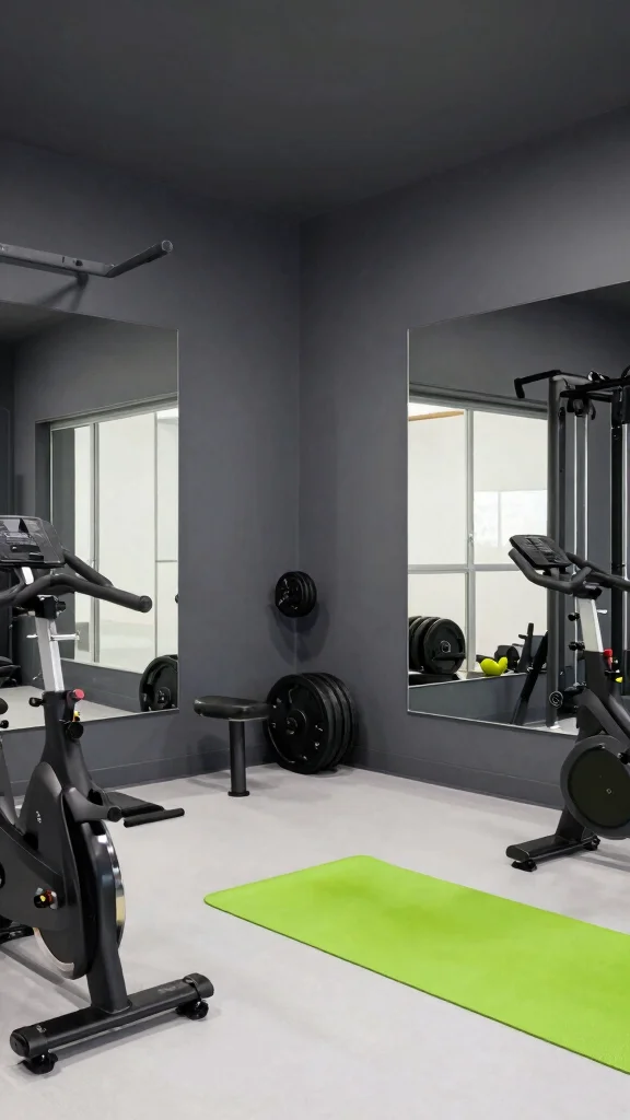 11 Home Gym Paint Colors That Boost Energy and Focus - 4. Focus-Enhancing Charcoal Gray 1