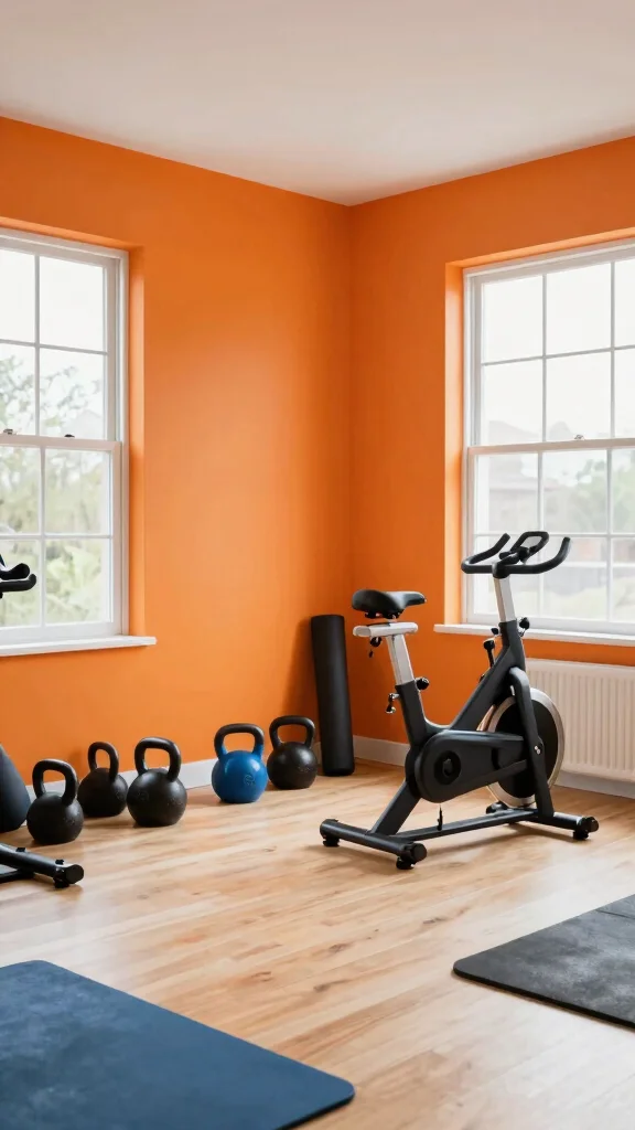 11 Home Gym Paint Colors That Boost Energy and Focus - 9. Energizing Orange 1