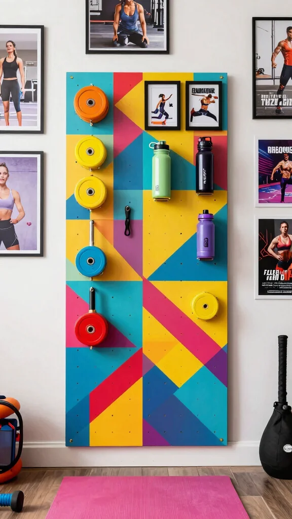 11 Home Gym Pegboard Concepts for Organized, Wall-Mounted Equipment - 4. Creative Pegboard Art and Decor 1